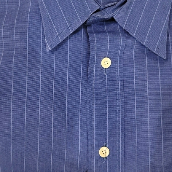 Burberrys London Pin Striped Men's Button-Down Dress Shirt - Size 17 1/2 - 35 - Picture 4 of 5